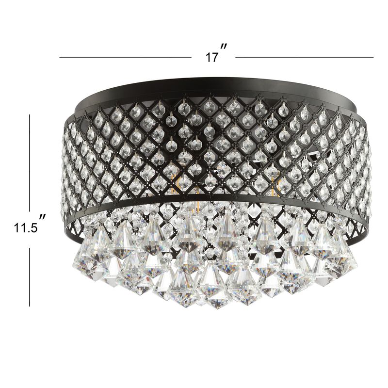 Evelyn 3-Light Crystal Drops/Metal