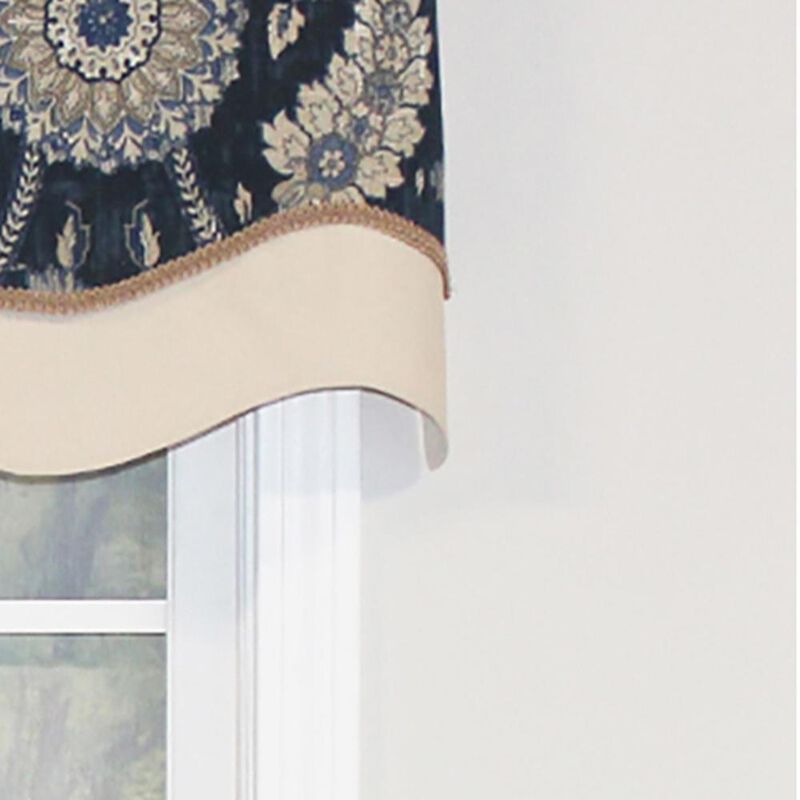 RLF Home Wakeshire Glory Valance Garnet. 3" Rod Pocket, Layered, Trimmed. 50"W X 16"L