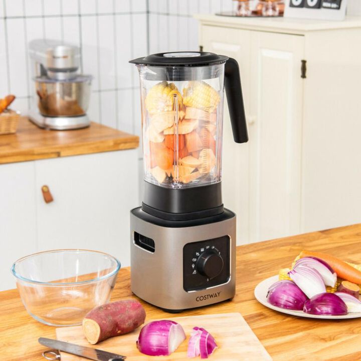 Costway 1500W 5-Speed Countertop Smoothie Blender with 5 Presets and 68oz Tritan Jar-Silver