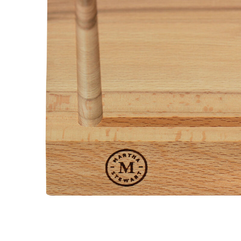 Martha Stewart Goswell 3 Piece Carving Board and Cutlery Set in Cream