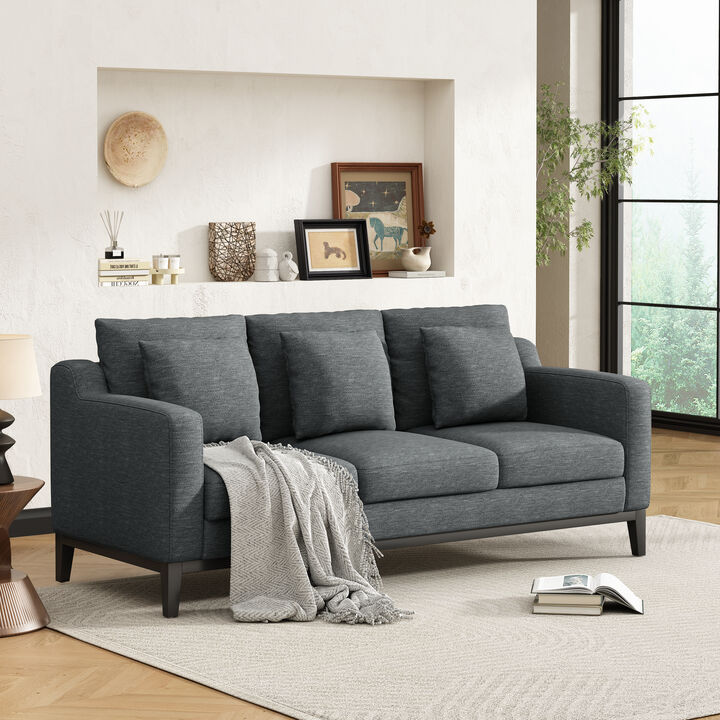 Merax Comfy 3-seat Sofa with Wooden Legs