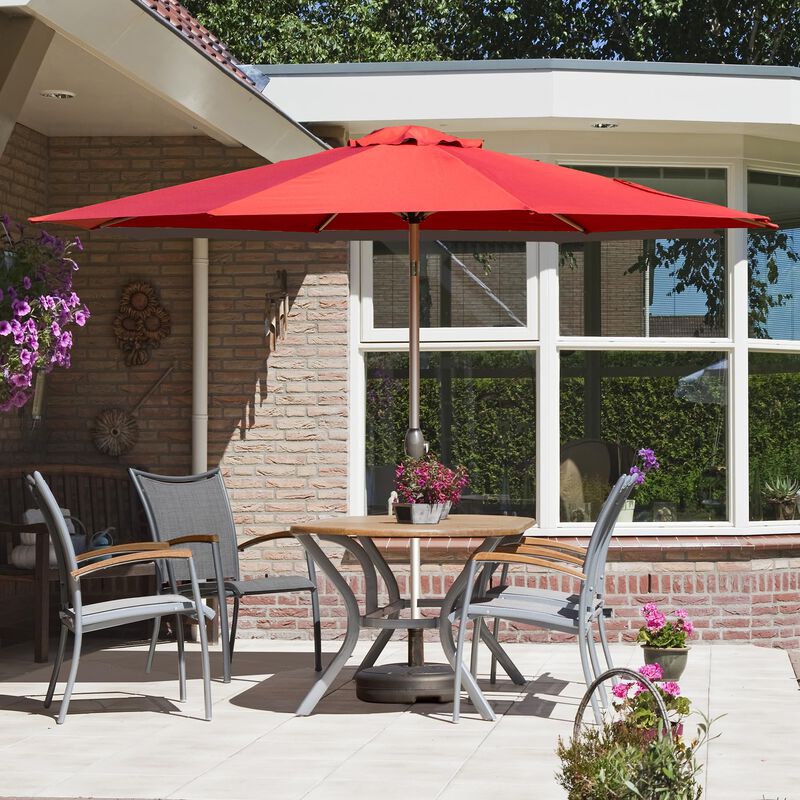 MONDAWE 9FT Patio Umbrella, Outdoor Table Umbrella with Push Button Tilt and Crank, UV Protection Waterproof Market Sun Umbrella with 8 Sturdy Ribs for Garden, Deck, Backyard, Pool