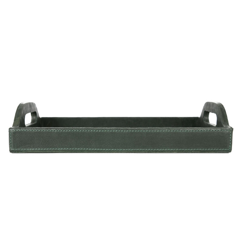 Ombra Leather Serving Tray -  Green