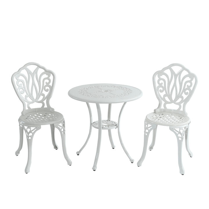 MONDAWE 3-Piece All-Weather Cast Aluminum Dining Bistro Set - Durable & Elegant
