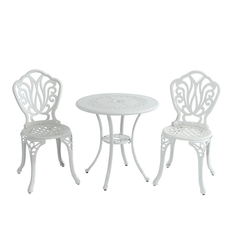 MONDAWE 3-Piece All-Weather Cast Aluminum Dining Bistro Set - Durable & Elegant