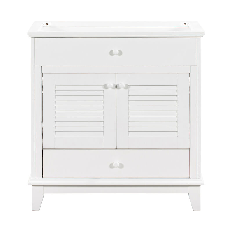 30" Bathroom Vanity Base Without Sink, Bathroom Cabinet With Two Doors And One Drawer