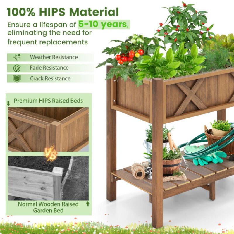 Hivvago HIPS Raised Garden Bed Poly Wood Elevated Planter Box