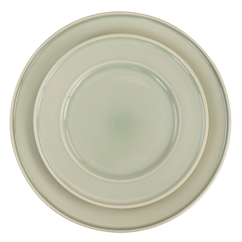 Martha Stewart 12 Piece Reactive Glaze Stoneware Dinnerware Set in Sharkey Grey