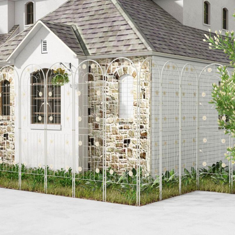 Hivvago 4 Pack 71 x 20 Inches Metal Garden Trellis for Climbing Plants
