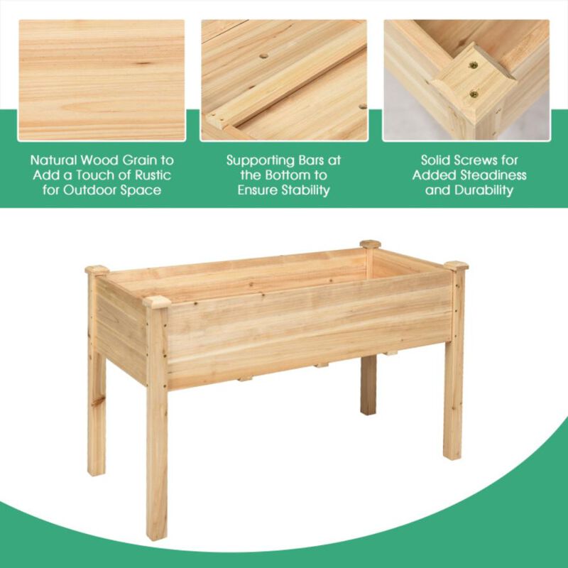 Hivvago Wooden Raised Vegetable Garden Bed Elevated Grow Vegetable Planter