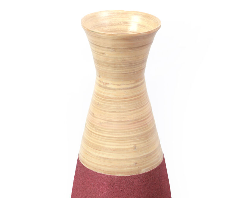 Set of 2 Burgundy Floor Vases