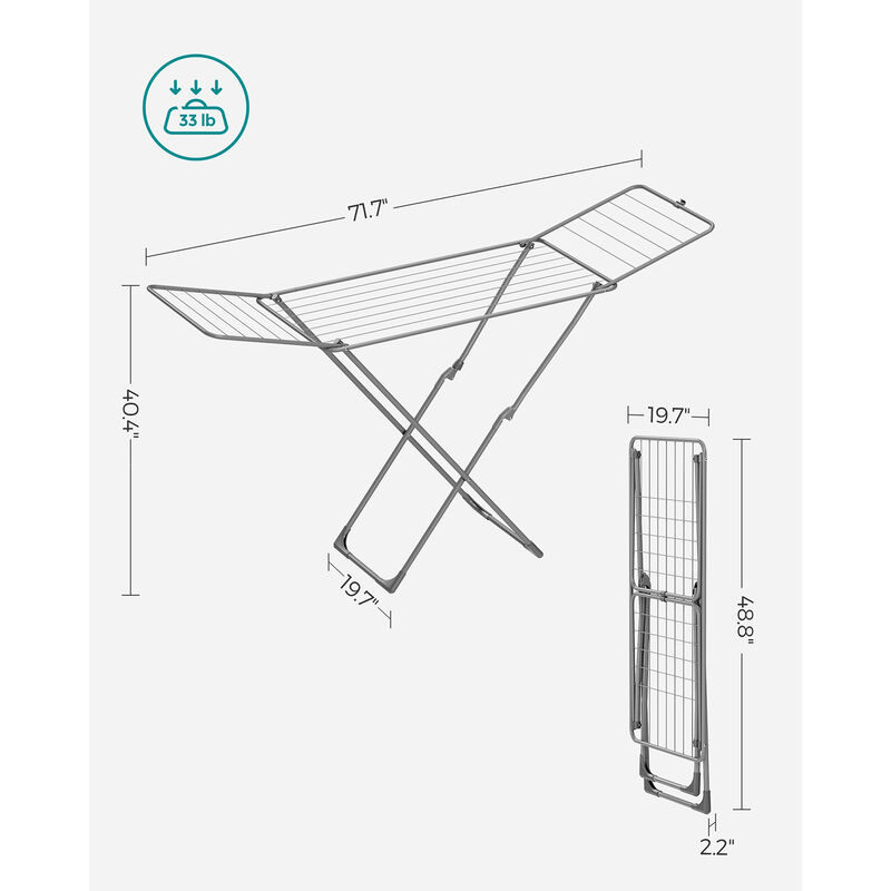 Foldable Clothes Drying Rack Adjustable and Space-Saving Design
