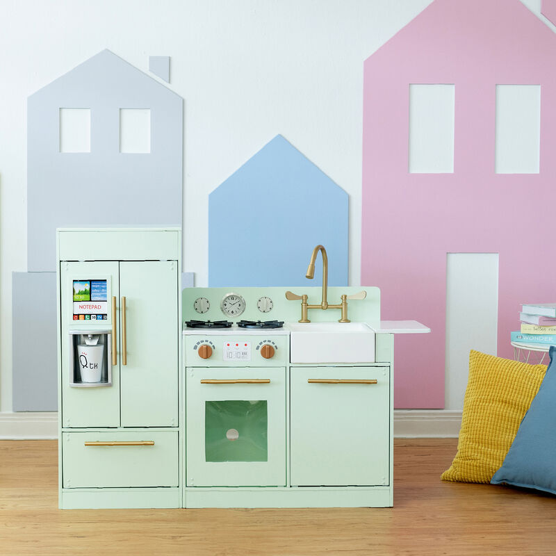 Teamson Kids - Little Chef Charlotte Modern Play Kitchen - Mint / Gold
