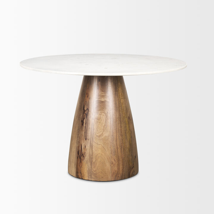 Allyson 42" White Marble Dining Table