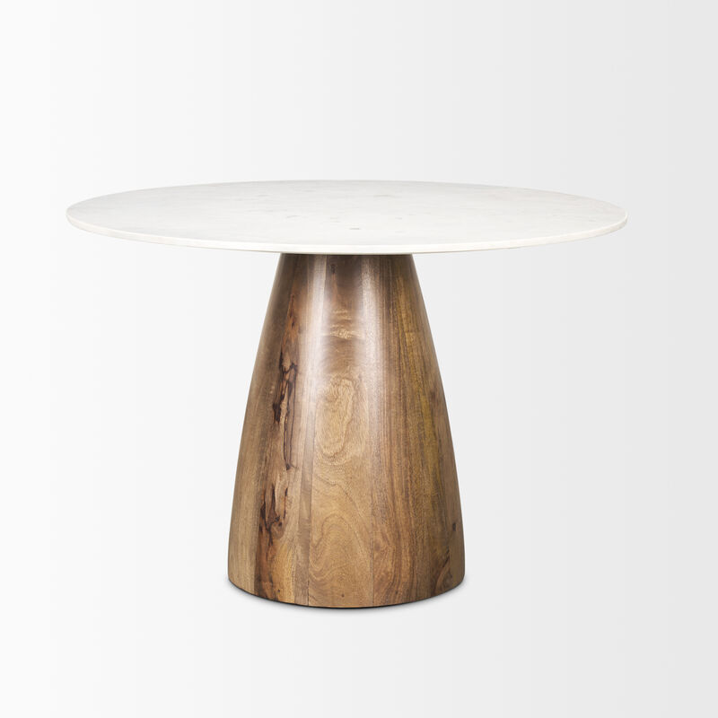 Allyson 42" White Marble Dining Table