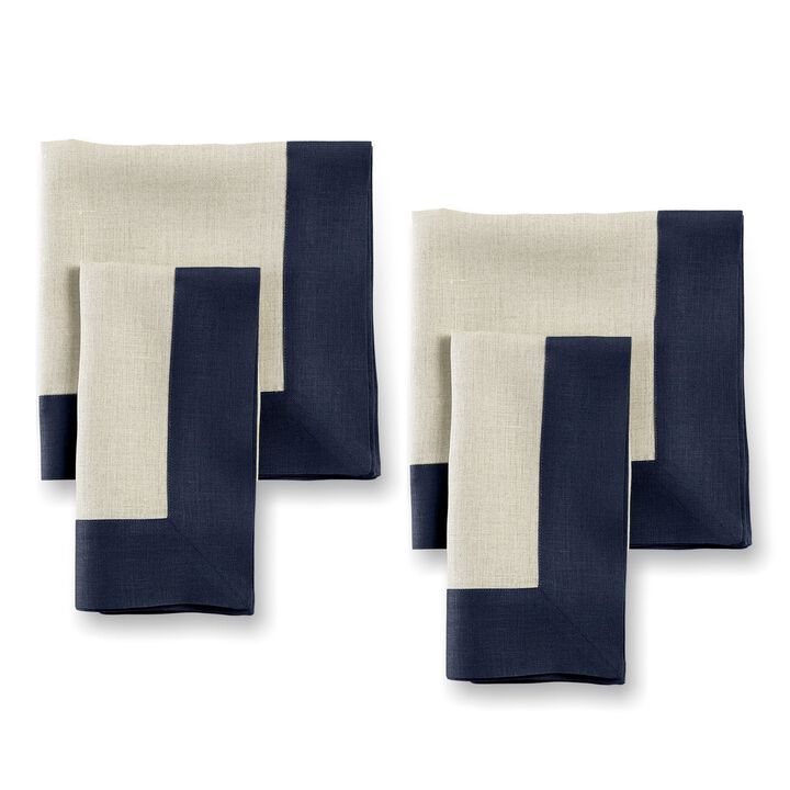 Solino Home 100% Pure Linen Dinner Napkins 20 x 20 Inch Set of 4 | Contempo for Thanksgiving, Christmas