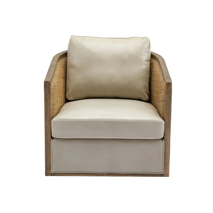 Merax 360 Degree Swivel Leather Barrel Accent Chair Leisure Arm Chair