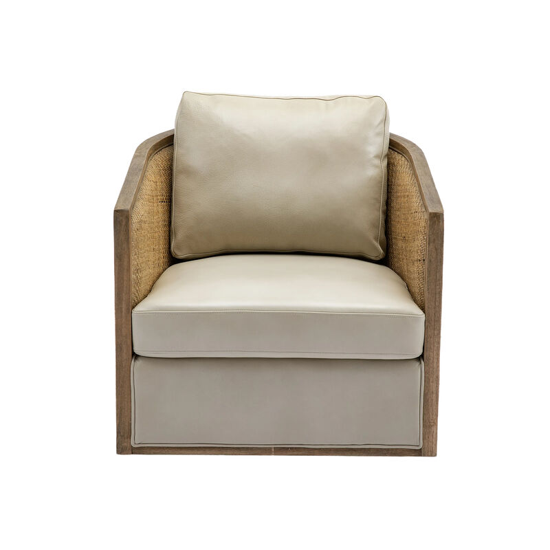 Merax 360 Degree Swivel Leather Barrel Accent Chair Leisure Arm Chair