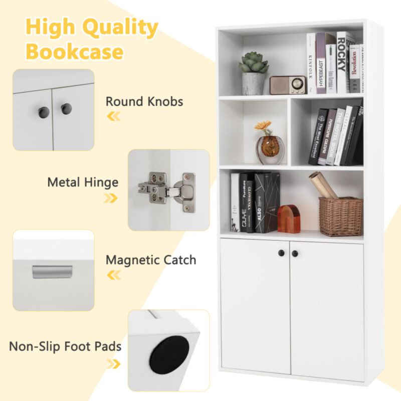 Hivvago 5-Tier Freestanding Bookcase with Open Cubes and Adjustable Shelf