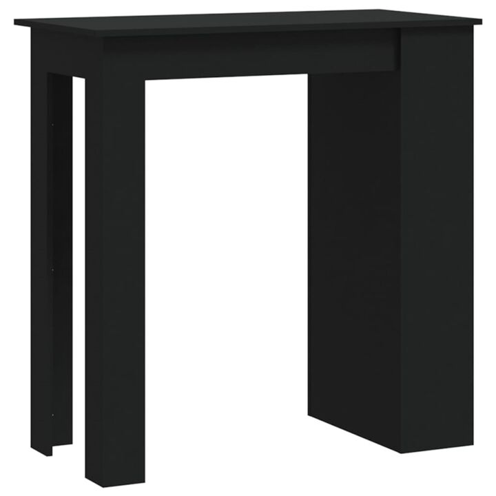 vidaXL Bar Table with Storage Rack Black 40.2"x19.7"x40.7" Chipboard