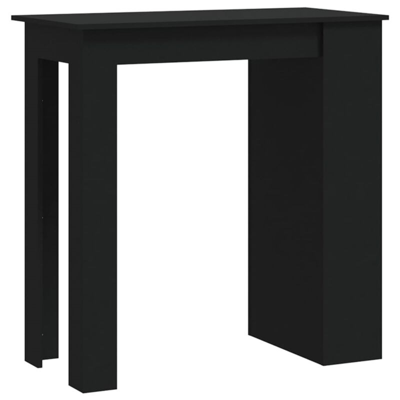 vidaXL Bar Table with Storage Rack Black 40.2"x19.7"x40.7" Chipboard