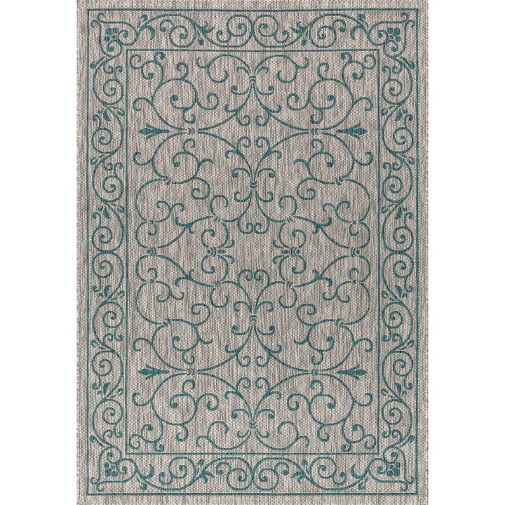 Charleston Vintage Filigree Textured Weave Indoor/Outdoor Area Rug