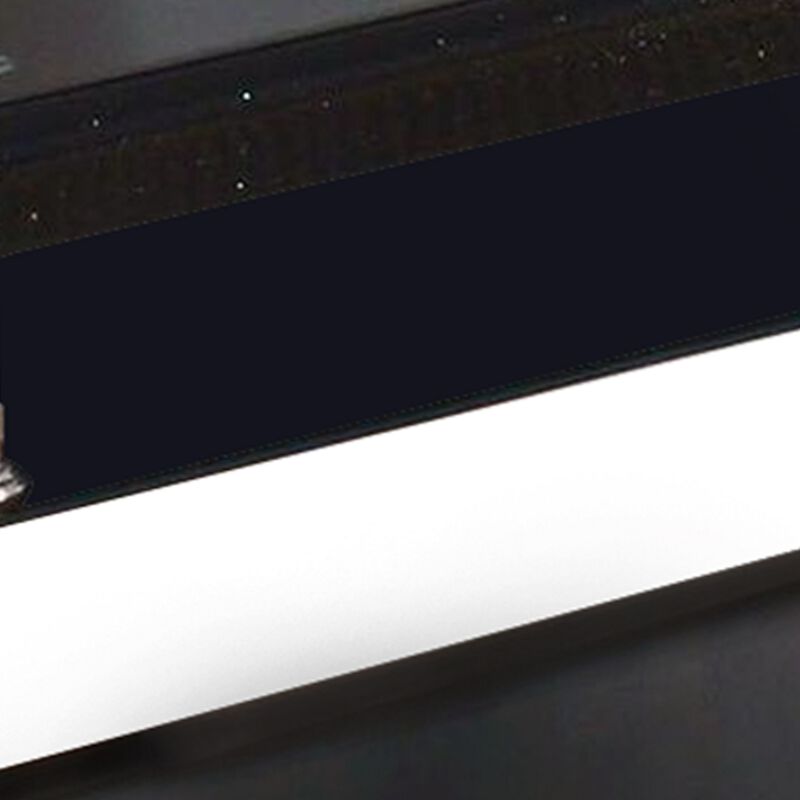 60 Inch TV Entertainment Console, Long Glass Media Shelf, Chrome Accents - Benzara