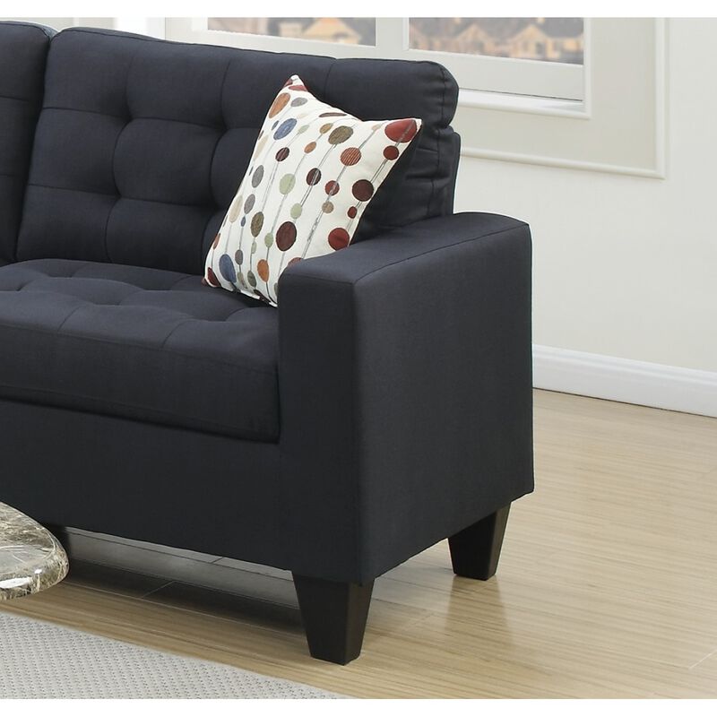 Living Room Furniture 2 Piece Sofa Set Polyfiber Tufted Sofa Loveseat W Pillows Cushion