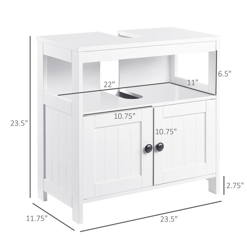 Under-Sink Storage Cabinet Bathroom Vanity Cabinet with Shelves & Double Doors