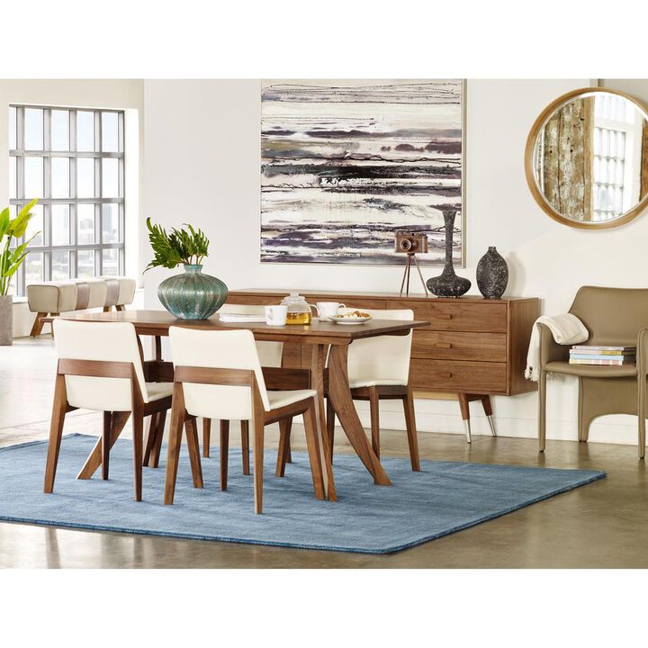 Pommel Sports-Inspired Leather and Canvas Bench - Modern Collection, Belen Kox