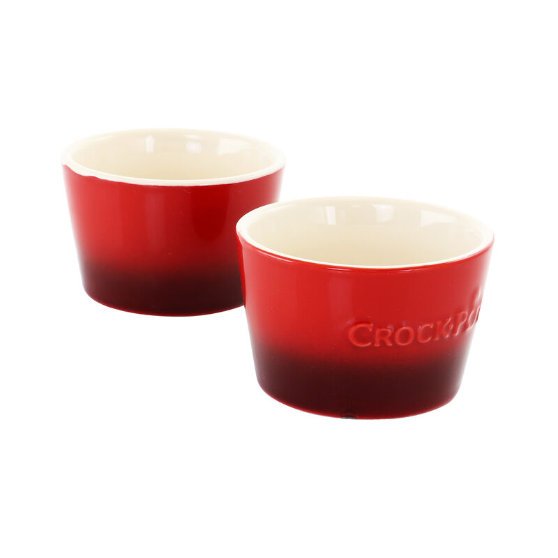 Crock Pot Artisan 2 Piece 8 Ounce Stoneware Ramekin Set in Red