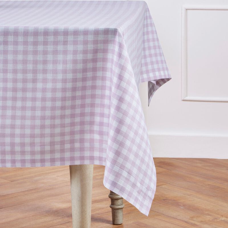 Solino Home 100% Pure Linen Tablecloth | Gingham Check for Spring and Easter