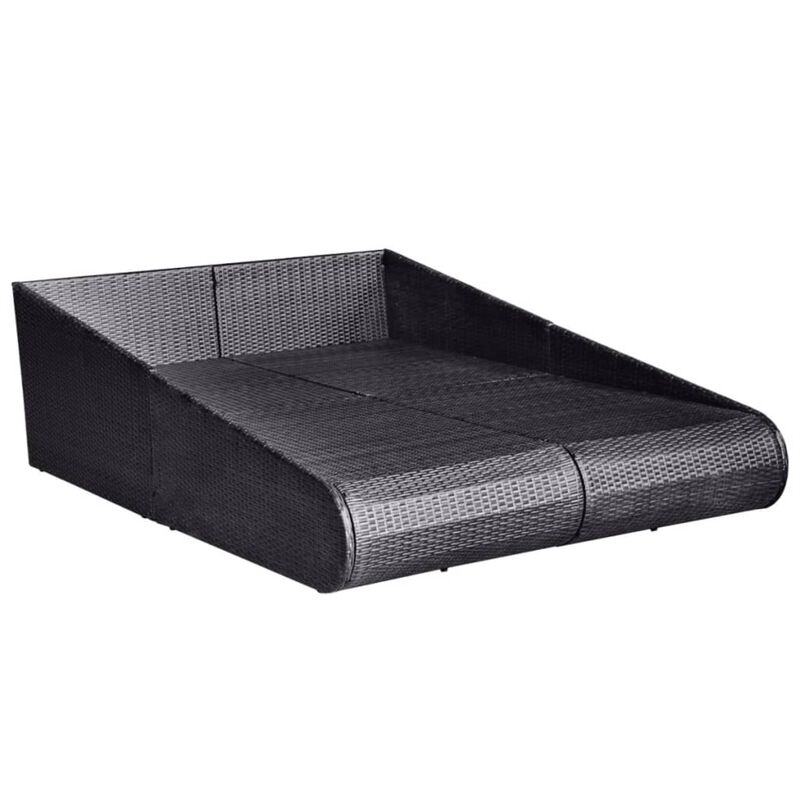 vidaXL Garden Bed Black 79.1"x54.7" Poly Rattan