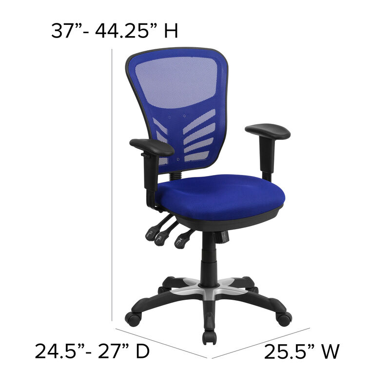 Nicholas Mid-Back Dark Gray Mesh Multifunction Executive Swivel Ergonomic Office Chair with Adjustable Arms