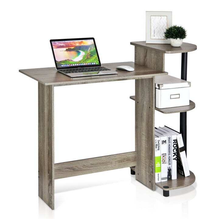Furinno Furinno 11181GYW/BK Compact Computer Desk, French Oak Grey/Black