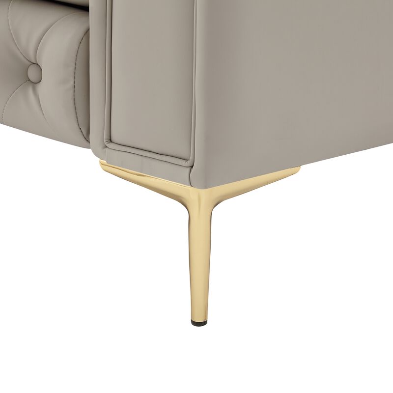 Nicole Miller Dezmond Leather PU Chesterfield Club Chair