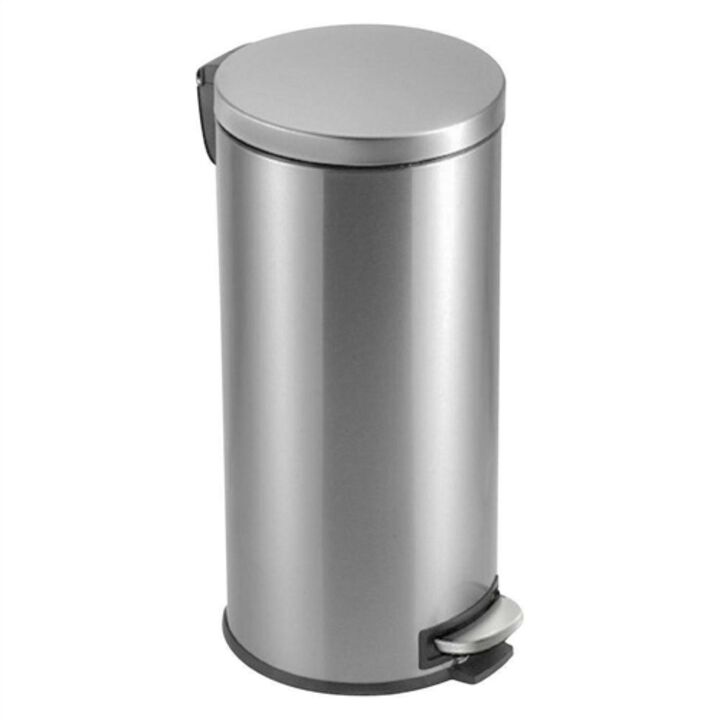 Hivvago 8 Gallon Round Stainless Steel Step Trash Can Kitchen Bathroom Home Office
