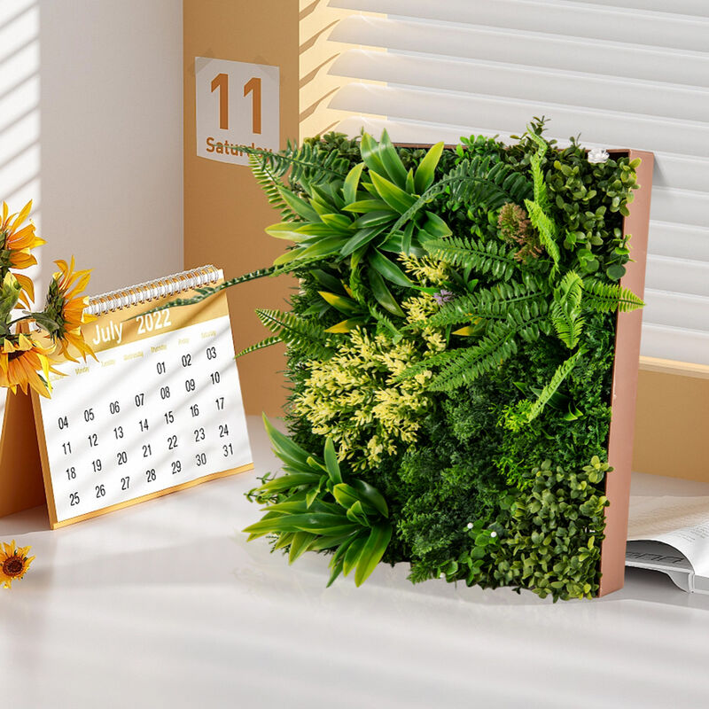 20" x 20" 3D Hanging Greenery Hedge with 11 Mixed Faux Plants for Indoor and Outdoor Decor
