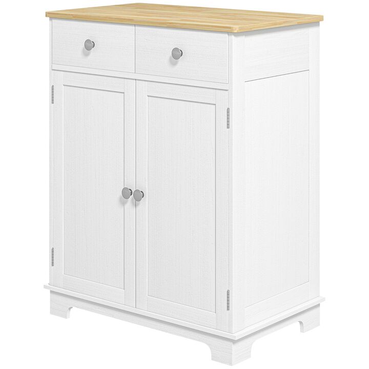 Sideboard Buffet Cabinet: Solid Wood Top, 2 Drawers