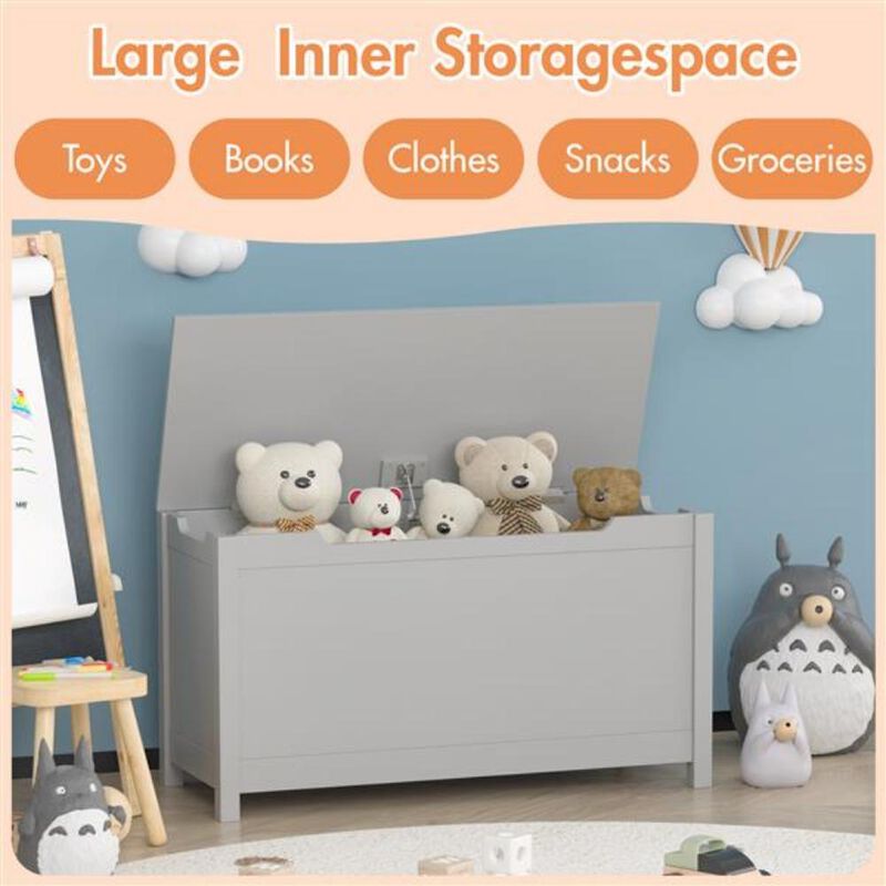 Kids Wooden Toy Box – Spacious Storage Chest for Toys, Books & Clothes