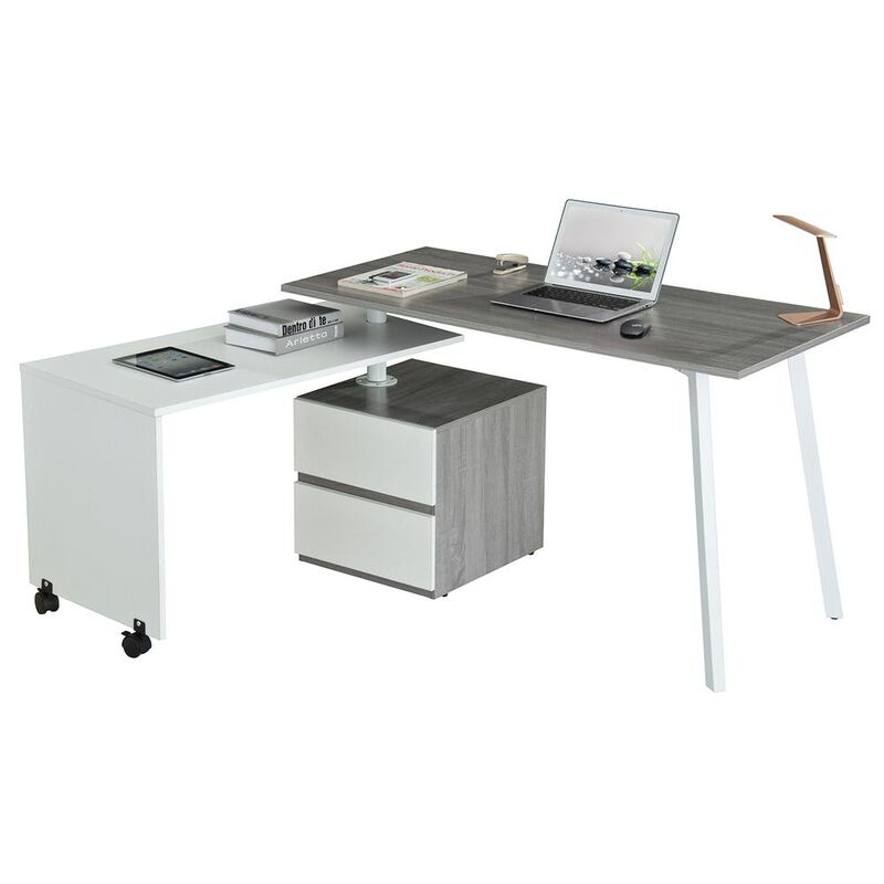 Techni Mobil Rotating Multi-Positional Modern Desk . Color: Gray