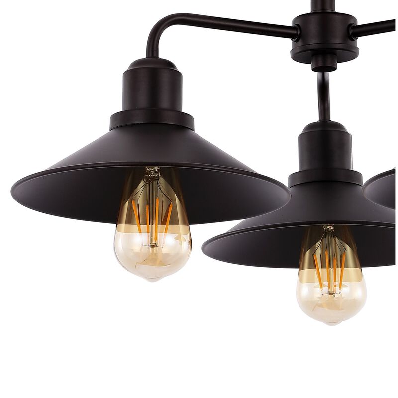 Calvin 3-Light Iron Industrial LED Semi Flush Mount