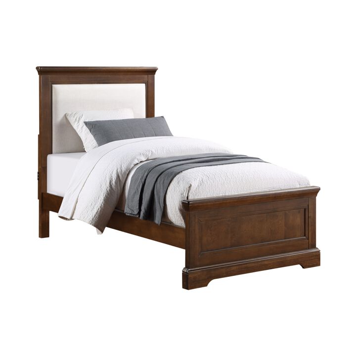 Tamarack Upholstered Twin Bed in Hazelnut