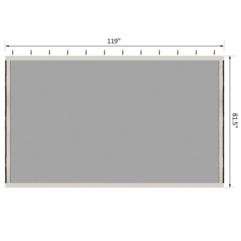 Black Patio Privacy: 10x10 Gazebo Sidewalls with Zippers (Netting Only)