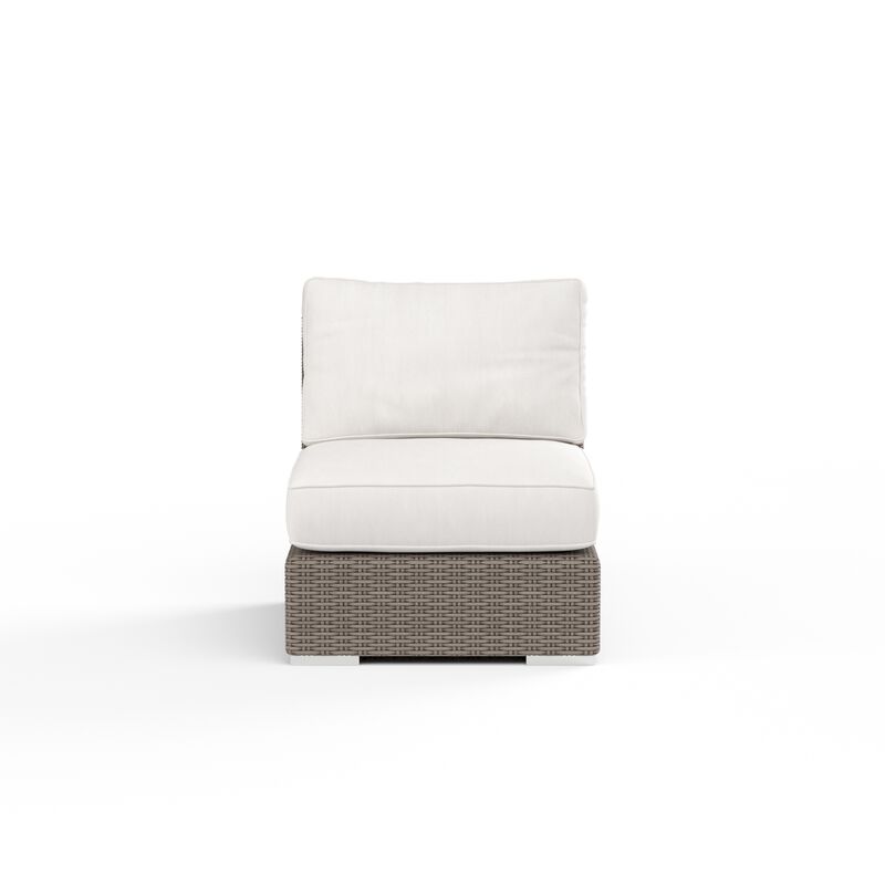 Coronado Armless Club Chair in Canvas Flax w/ Self Welt