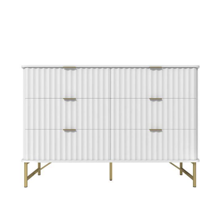 6-Drawer Dresser Chest with Metal Base