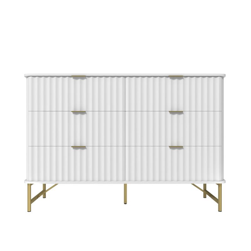 6-Drawer Dresser Chest with Metal Base
