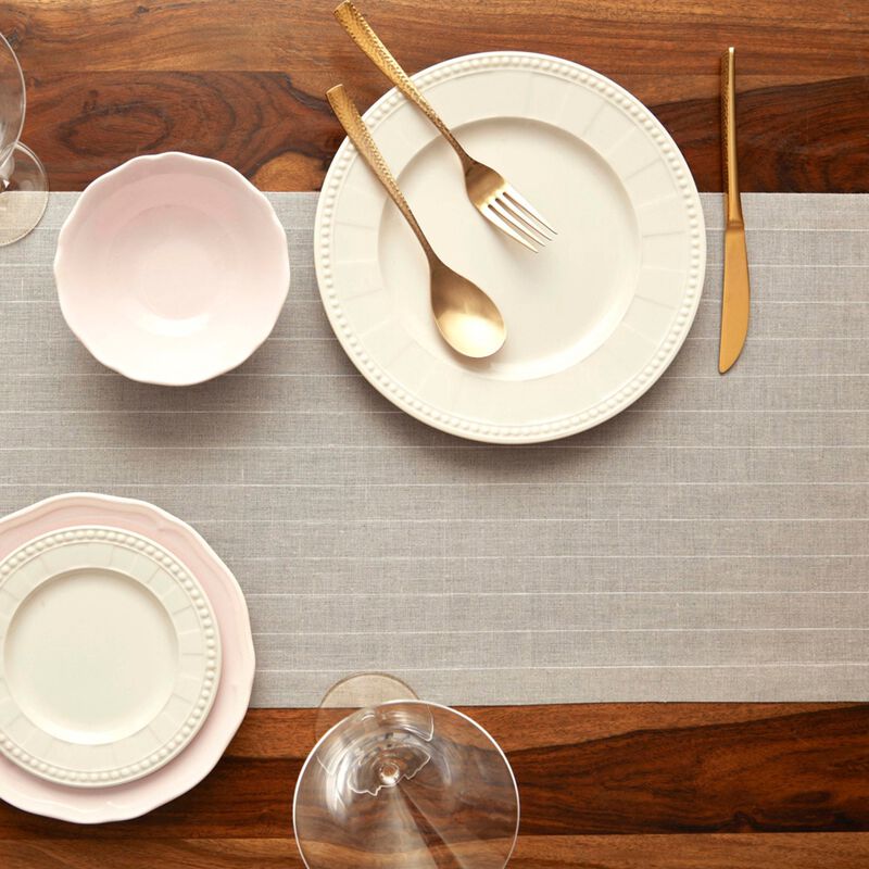 Solino Home 100% Pure Linen Table Runner | Pinstripe
