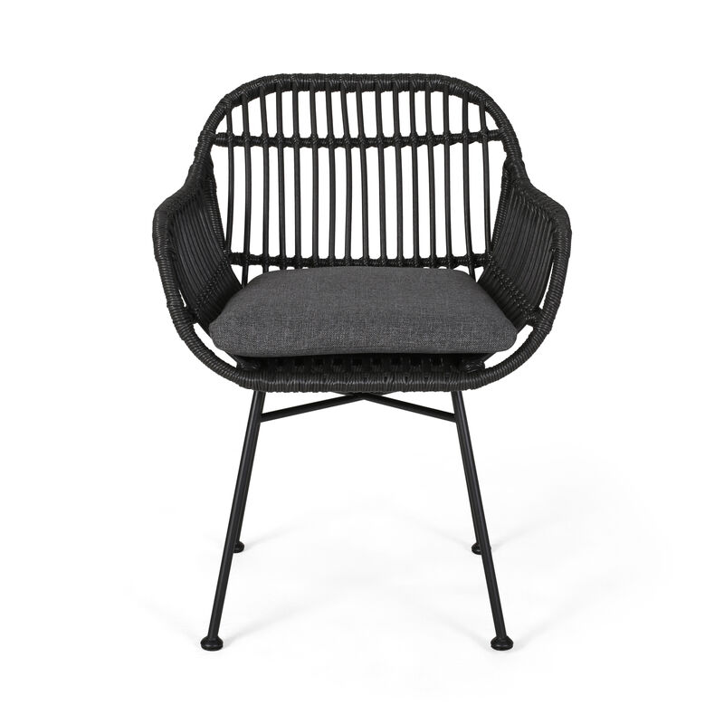 Merax 2 Pieces Outdoor Rattan Chairs with Cushions