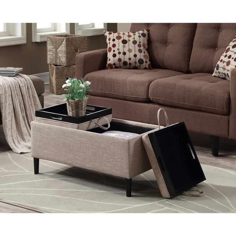 Convience Concept, Inc. Designs4Comfort Magnolia Storage Ottoman with Reversible Trays